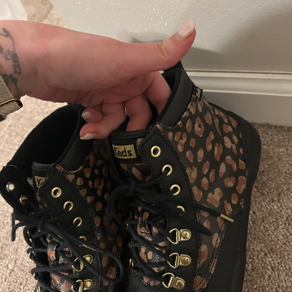 Keds Leopard Print High-Top Rain Boots Size 10 with dream foam - Picture 3 of 9